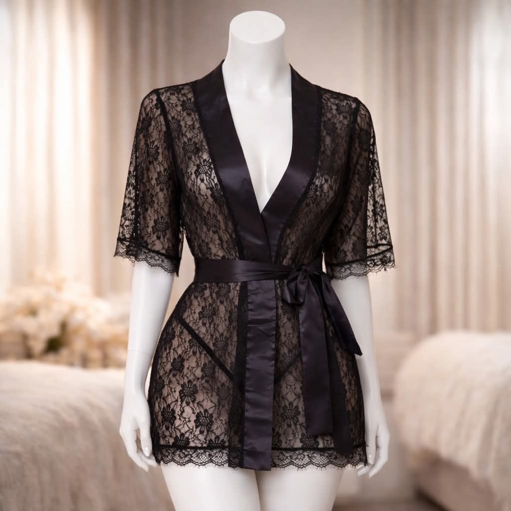Midnight Grace 3 Piece Lace Set