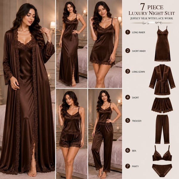 Original Silk Luxury 7-Piece Silk Nightwear Set