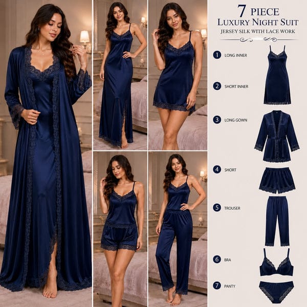 Original Silk Luxury 7-Piece Silk Nightwear Set