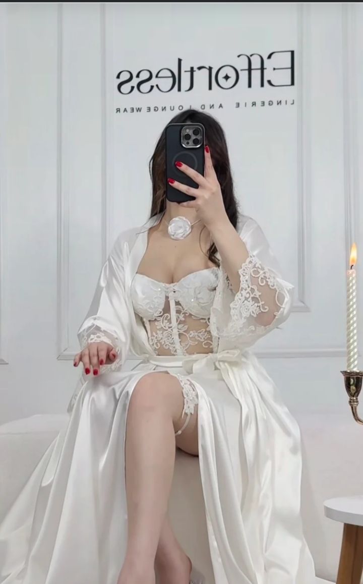 Black Silk Robe with Sheer Lace Overlay – Luxury Flowing Nightwear Set | Original Silk